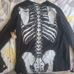 Spirit Black and White Skeleton Long Sleeve Tee